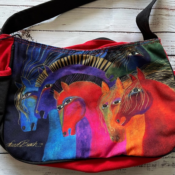 Laurel Burch Wild Horses of Fire Medium Hobo Tote NWT - Picture 8 of 9